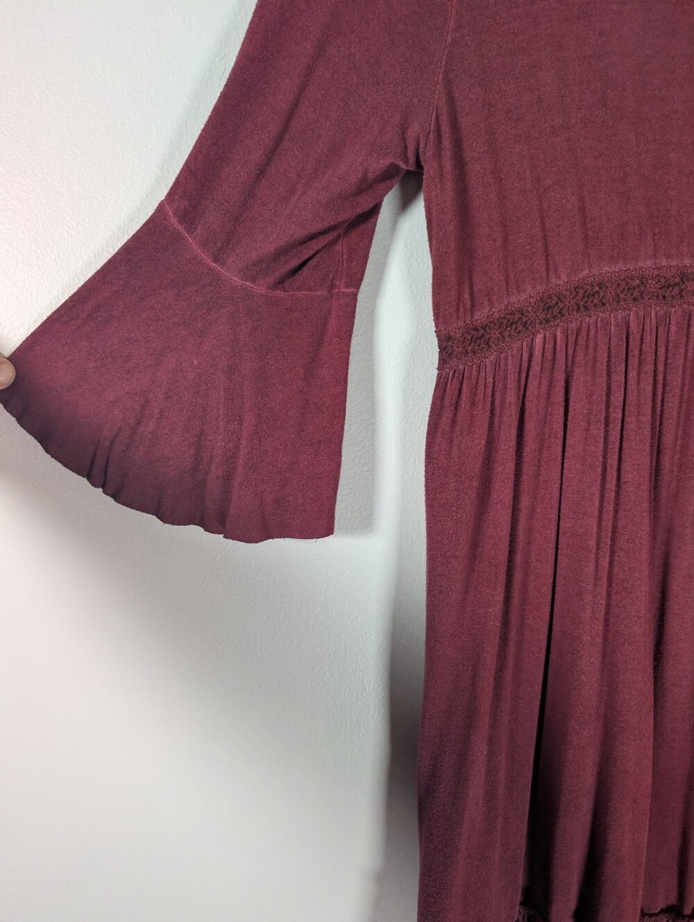 Umgee Burgundy Lace Corset Style Dress - Picture 3 of 5